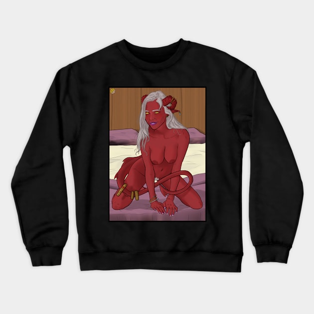 Tempting Tiefling Crewneck Sweatshirt by ArtOfTheNerd